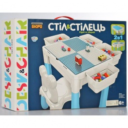Конструктор-стол KB 180 (6шт) 64-43,5-в43см, стульчик,27-24,5-в36см, в кор-ке, 68-48-13см
